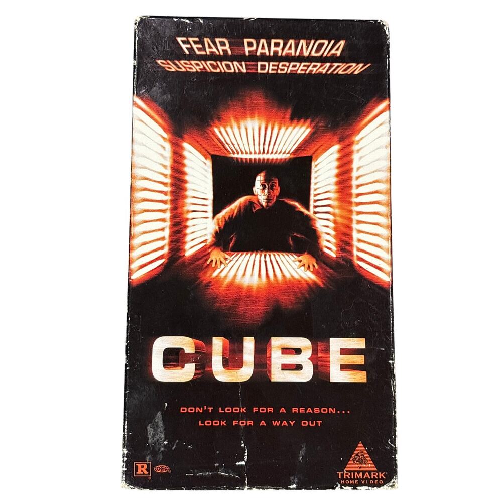 Cube VHS 1997 Trimark Vincenzo Natali Nicole de Boer Horror Sci-Fi Cult Classic
